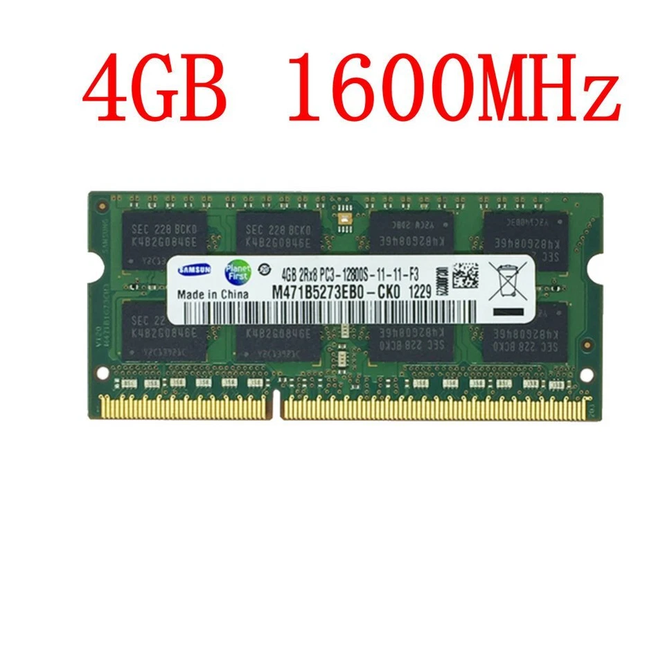 4GB/ 1G PC3-12800S DDR3 1600mhz 204Pin CL11 SODIMM Laptop RAM For Samsung LOT UK - Image 1 of 4