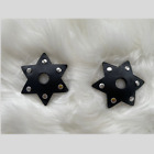 Leather Nipple Tessel Star Shaped Sexy Pair of Erotic Pasties Sticker Cover Goth