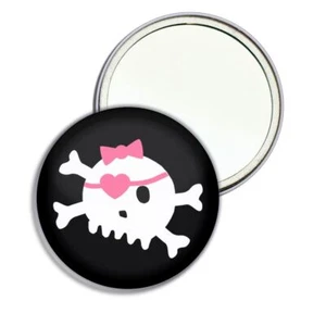 Calavera Negra con Arco Espejo Redondo Bolsillo Compacto (55mm o 77mm) - Imagen 1 de 6