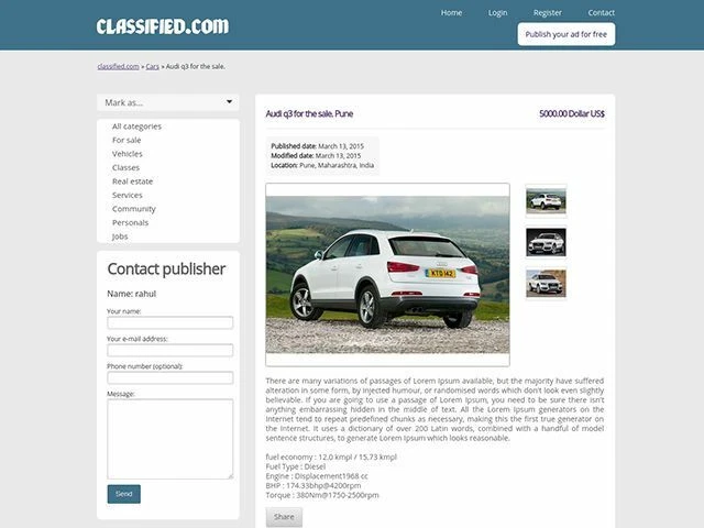 Classified Website - Clean & Responsive Free Hosting + Installation - Image 1 of 1