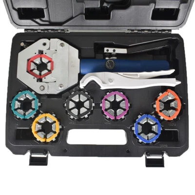 Crimpador hidráulico A/C crimpador de mangueira com conjunto de 7 matrizes ferramenta de crimpagem hidráulica - Imagem 1 de 4