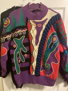 Vintage Erez Colorful Sweater Size Medium Golden Girls - Picture 1 of 3