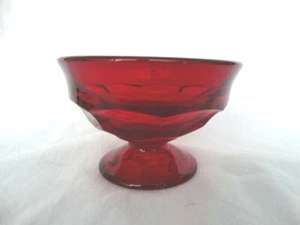 Vintage Viking Glass Red Georgian Flared 2 7/8th Footed Dessert Sherbet Bowl EUC - Picture 1 of 7