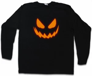 GLOWING HALLOWEEN PUMPKIN I LANGARM T-SHIRT Horror Trick or Treat Creature - Picture 1 of 1
