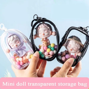 Clear Bag Purse Pendant Keychain for Blind Box Doll Toy Figure Organizer Display - Picture 1 of 25