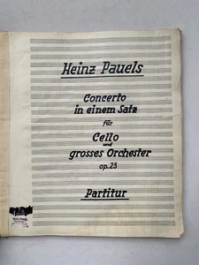 Noten. Pauels. Concerto in einem Satz. Abzug des Autographen.  Partitur. - Bild 1 von 2