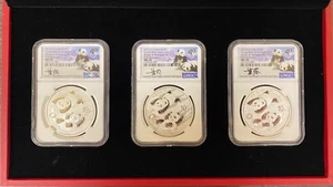 2022 china panda 10Y silver set NGC MS70 First Releases 40th Anniversary  - Picture 1 of 4