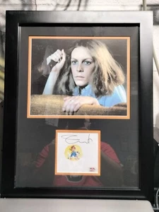 JAMIE LEE CURTIS HALLOWEEN 1978 FOTO/SCHNITT SIGNIERT GERAHMT PSA ZERTIFIZIERT  - Bild 1 von 2