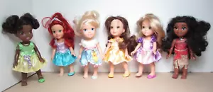 6 Disney Princess Petite 6" Dolls Tiana Ariel Belle TollyTots and Jakks Moana - Picture 1 of 13