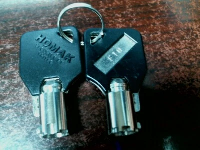 Homak F,H,K, Series (2 Black Head Keys) for Gun Safes and Tool Boxes Key