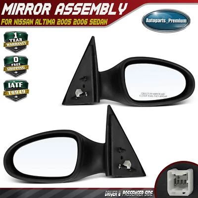 Новый 2шт LH и RH черный питания зеркало без подогрева для Nissan Altima 2005 2006 седан - Изображение 1 из 4