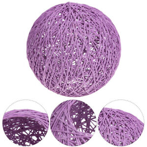 Wicker Lampshade Handmade Rattan Pendant Replacement Globe Cover Purple