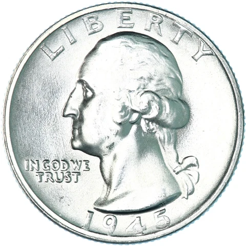 1945 S Washington Quarter 90% Silver Choice BU US Coin See Pics A578 Cover