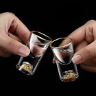Luxus Kristallglas Wodka Glass Sake Glass Bar Bottom Gold Folie Glas Tee Tasse 