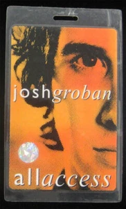 Josh Groban Original 2004 Tour Laminate All Access Backstage Pass Closer Orange - Picture 1 of 2
