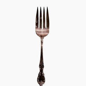 WM Rogers Co Serving Fork Silver Plated Ornate Floral Design 9 Inch - Picture 1 of 8