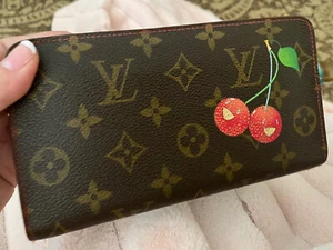 LOUIS VUITTON PORTE MONNAIE REISSVERSCHLUSS GELDBÖRSE MONOGRAMM CHERRY EUC - Bild 1 von 8
