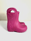 Crocs Handle It Girls Youth Rubber Outdoor Rain Boots Size 9 Pink Waterproof