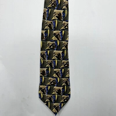 Corbata para hombre J. Garcia 4” Silk Butterflies III 1996 verde azul beige corbata Foto 1 de 4