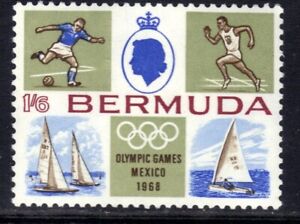 Bermuda 1968 QE2 1/-6d Olympic Games Mexico Umm SG 222 ( M1486 )