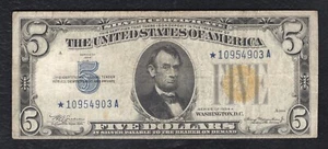 FR. 2307* 1934-A $5 FIVE DOLLARS “NORTH AFRICA” SILVER CERTIFICATE NOTE VF - Picture 1 of 2
