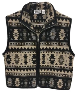 Chico's Design 100% Cotton India Made Tribal Style Sleeveless Zipper Vest Size 0 - Picture 1 of 4