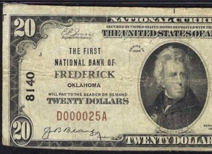 🇺🇸OK 1929 $20 ♚♚FREDFERICK, OHLAHOMA♚♚ PMG CH FINE 15 RARE NOTE!!! - Picture 1 of 3