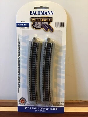 Bachmann 44804 N N Níquel Plata 19" Radio Curvo E-Z Sección de Pista (Paquete de 6) Foto 1 de 3