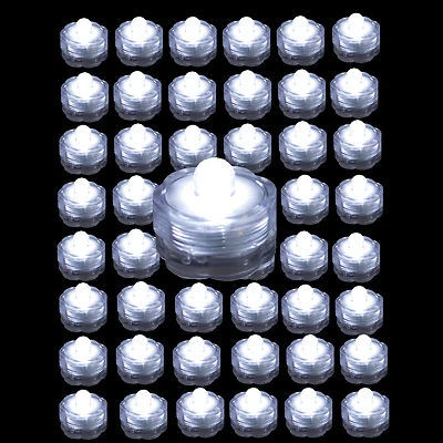 FRETE GRÁTIS 48 LED BRANCO submersível impermeável casamento floral decoração vaso de chá - Imagem 1 de 2