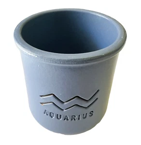 Limited Edition La Fermiere AQUARIUS Zodiac Periwinkle Blue Terra Cotta Pot - Picture 1 of 4