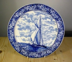 Wedgwood " The Fanny on the Port Tack" Blue & White Yacht Plate - Picture 1 of 5