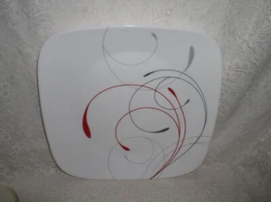 Plato de cena cuadrado Corelle Splendor rojo gris - Imagen 1 de 3