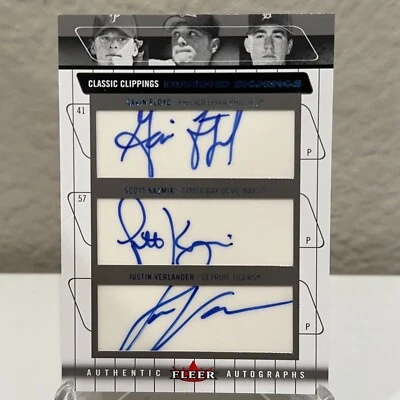 Fleer Classic Diamond Signings 2005 automático/99 Justin Verlander Scott Kazmir Floyd Foto 1 de 2