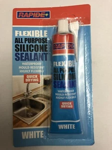 12 x WHITE SILICONE TUBE SEALANT WATERPROOF KITCHEN BATHROOM BATH SHOWER 80G New - Picture 1 of 2
