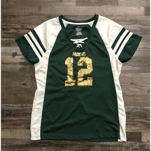 Majestic Aaron Rodgers Womens Large Green Bay Packers Jersey - Picture 1 of 6