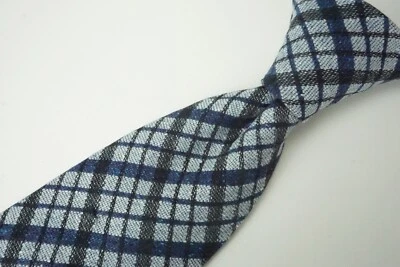 Corbata Italo Ferretti azul negra tejida a cuadros 100 % lana nueva  Foto 1 de 4