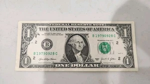 (1979 Sep, 28) Birthday/Anniversary Note $1 One Dollar Bill Fancy Serial Number - Picture 1 of 2