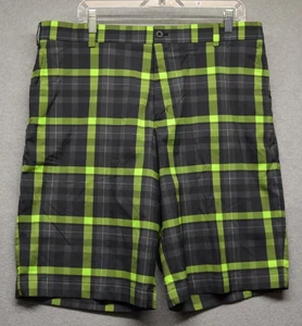Nike Men's Golf Shorts Black/Green DRI-FIT Size 38 - Picture 1 of 9