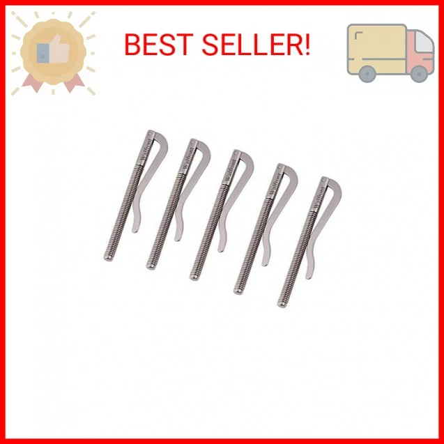 5pck Durable Slim Spring Loaded Bifold Money Clip Bar Nickel Plated Men's Wallet