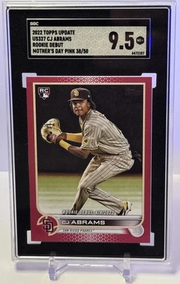 2022 Topps Update CJ Abrams Mothers Day Pink /50 RC Rookie Debut SGC 9.5 Padres - Image 1 of 4