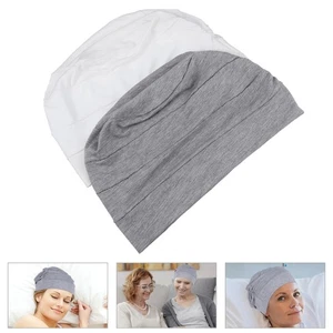 2 Pcs Cotton Pullover Hat Women's Hair Loss Patients Elastic Night Sleep - Picture 1 of 12