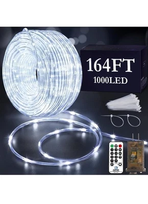 164ft 1000led Rope Lights Outdoor Indoorstring Lights Waterproof 8 Modes  - Image 1 of 4