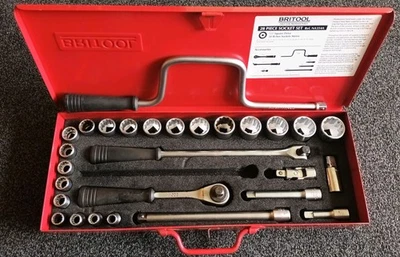 Britool NA354A 1/2" Drive Britool Socket Set Metric 28 Piece Complete England - Image 1 of 4