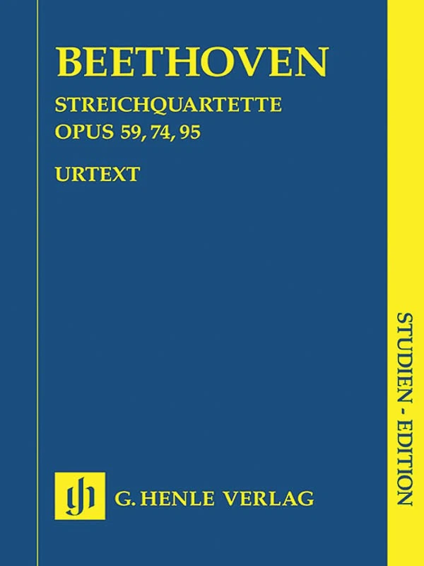 Study Score Beethoven String Quartets Op 59 74 95 Music Henle Urtext 7x10 Book - Image 1 of 1
