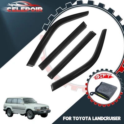 WELLVISORS Viseras Ventana Lateral con Borde Negro Protector de Lluvia LandCruiser 1991-1997 Foto 1 de 4
