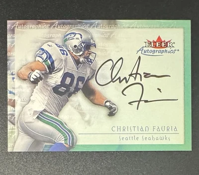 Christian Fauria 2000 Fleer Autographics AUTO - Seattle Seahawks - Image 1 of 2