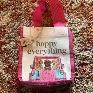 NWT Simply Southern Reusable Mini Small Bag 6 Inch Happy Everything Dogs - Picture 1 of 12