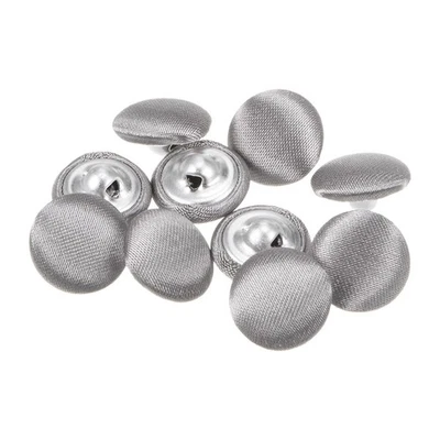 Круглые металлические пуговицы для шитья 12,5 мм тканевые покрытые тканью, серые 10 шт. - Изображение 1 из 4
