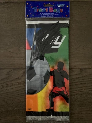 Bolsas de botín GRANDES de celofán de cumpleaños con tema de fútbol (20) 5 pulgadas x 11,25 pulgadas Foto 1 de 2