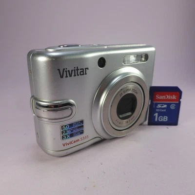 Vivitar Digital Camera Vivicam 5355 5.0MP Silver Tested - Image 1 of 4